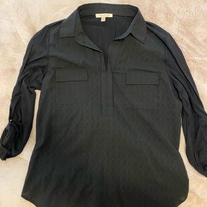 Black Double Breasted Blouse